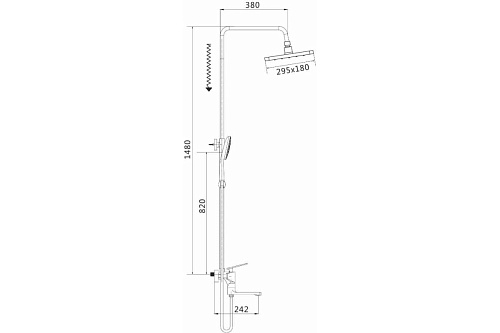 Душ. система SHEVANIK белый/хром S8036F