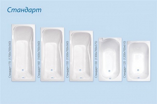 Ванна акриловая Стандарт,170х70 + установочный комплект + фронтальная панель TRITON