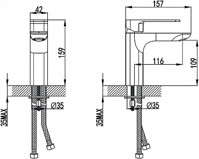 Смес. д/умывальника  SLIDE SLISB00i01