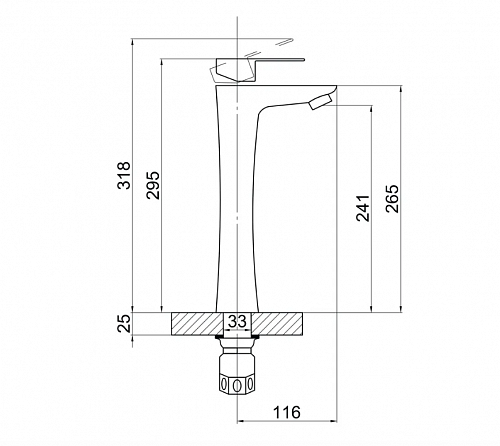 Смеситель д/раковины Solone (JAT1-B094) ф35 высокий нерж.