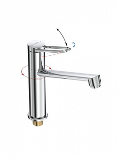 Смеситель д/кухни "Kanda" (KAN-1012) поворотный излив TOKITO