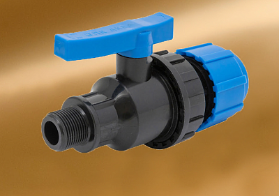 Кран шаровый компрессионный разъёмный ПНД 40*1 1/4" (нар.рез.) ТПК-АКВА (12)