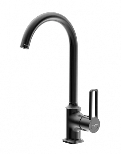 Смеситель д/кухни "KUDO" (KUD-1013) высокий излив черный TOKITO
