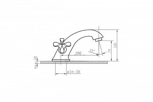 Смеситель д/умывальника RETRO керамика  042 ARGO 09997  