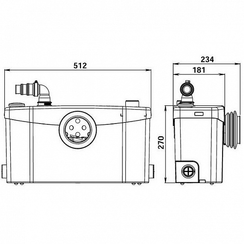 Насос-измельчитель SANIPLUS 1унитаз + 2умыв. 5м?100м ? 0,4кВт SFA