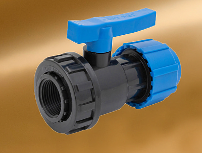 Кран шаровый компрессионный разъёмный ПНД 40*1" (вн.рез.) ТПК-АКВА (14)