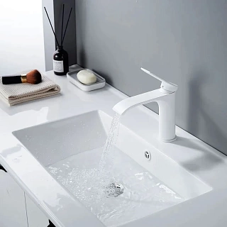 Смеситель д/раковины SHEVANIK белый мат. S4101C