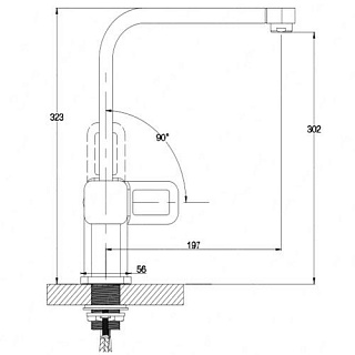Смес д/кухни Kaiser Sharp ф40 боковой (64044) снят с производства