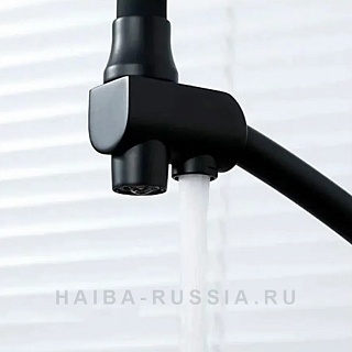 Смеситель д/кухни Haiba HB76855-7 под фильтр силикон.излив черный 