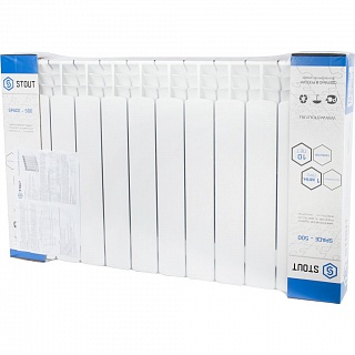 Радиатор бимет. Space 12 сек. 500 (186 Вт) STOUT (SRB-0310-050012) ВЫГОДА