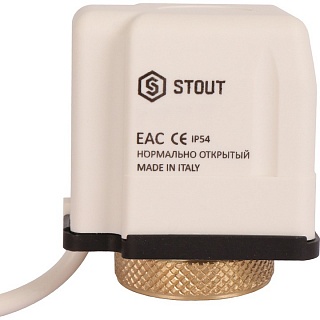 Сервопривод электротермический компактный 24 В, НО (STE-0010-024002) STOUT