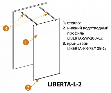 ДУШЕВАЯ ПЕРЕГОРОДКА CEZARES LIBERTA-L-2 90-C-Cr