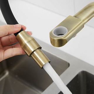 Смеситель д/кухни ROSE под фильтр бронза с гибким изливом R 558Q 