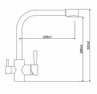 Смес д/кухни Kaiser Merkur бок.под фильтр ф40 белый глянец (26044-10)