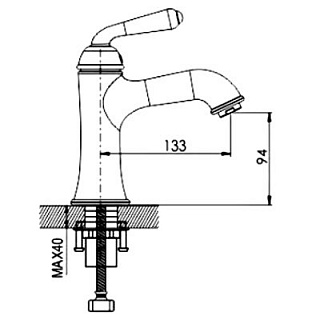 Смеситель д/раковины ROSE золото R0201Е