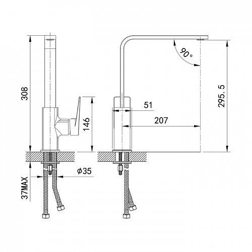 Смеситель для кухни, Bridge, IDDIS, BRDSB00i05