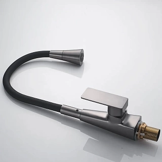 Смеситель д/кухни SHEVANIK гибкий излив оружейная сталь S543T-3