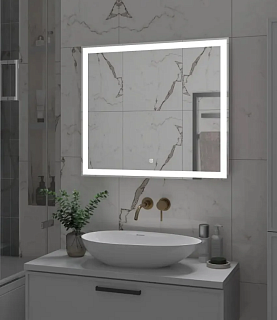 Зеркало 80 "Clamm Led" c LED подсветкой (сенсор на зеркале) 800х700 (ЗЛП3022) Континент