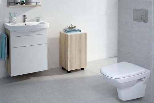 Унитаз подвесной  "CARINA" безободковый с м/л сидением (CERSANIT) 