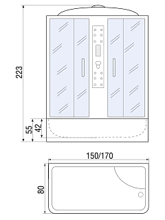 Душевая кабина WISLA 170/80 ТН