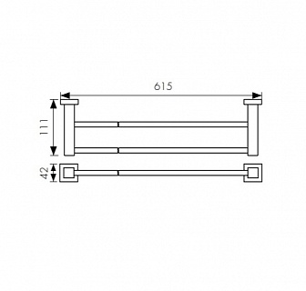 Держатель полотенца(прямой) двойной KH-1708 KAISER 