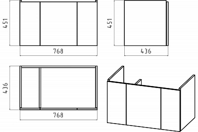 Комплект мебели 80 "Лира-80" подвес. 3 дв. белая эмаль MISTY (ум.MODUO-80) СНЯТО С ПРОИЗВОДСТВА
