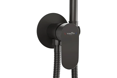 Смеситель с гигиеническим душем "FURO" (FUR-1016GM) вороненая сталь TOKITO