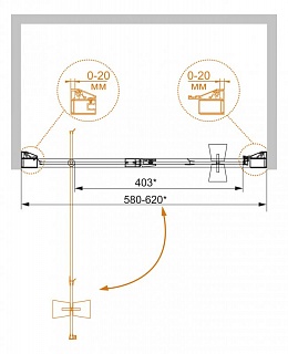 ДУШЕВАЯ ДВЕРЬ В ПРОЕМ CEZARES ROSA-BA-1 80-RO-Bi