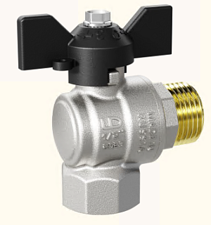 Кран шаровый LD Pride 47.15.В-Н.У.Б Ду 15 Ру 40 бабочка угловой (16)