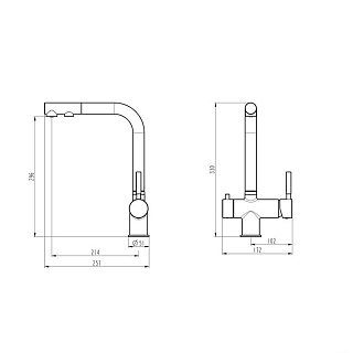 Смеситель д/кухни "AISAI" (AIS-1021) под фильтр с вытяжным изливом TOKITO (фитинг под фильтр выписывать дополнительно арт.46553)