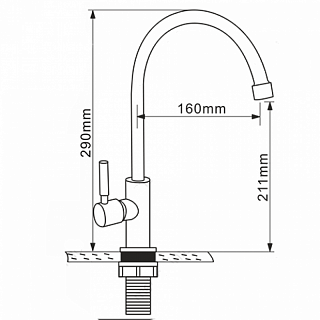 Смес. д/кухни  MELANA TONDO нерж.  (F610103)