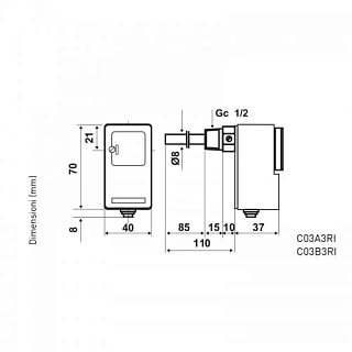 Термостат погружной, 10-90 С Fantini Cosmi (C03А3)