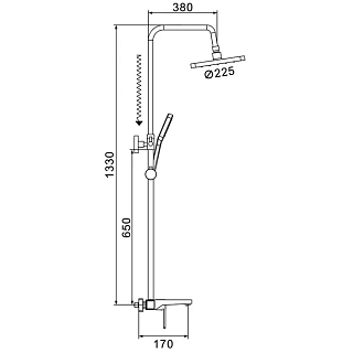 Душ. система SHEVANIK черная S9736H