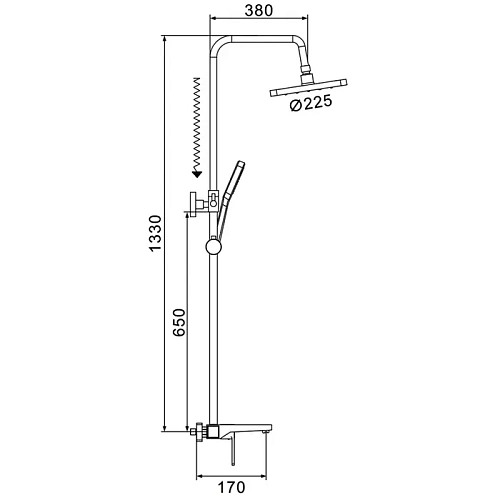 Душ. система SHEVANIK черная S9736H