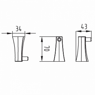 Крючок одинарный KH-2022 KAISER хром