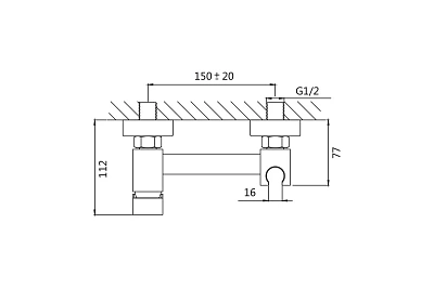 Смеситель с гиг. душ настенный белый матовый SHEVANIK S137C