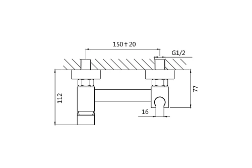 Смеситель с гиг. душ настенный белый матовый SHEVANIK S137C