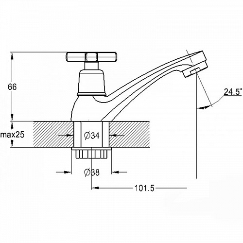 Смеситель МОНО Solone (JIK15-A102-А) на гайке керам.