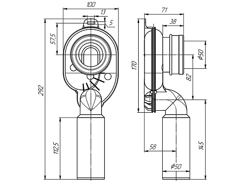 Сифон для ПИССУАРА вертикальный Ани пласт U0705 (4)