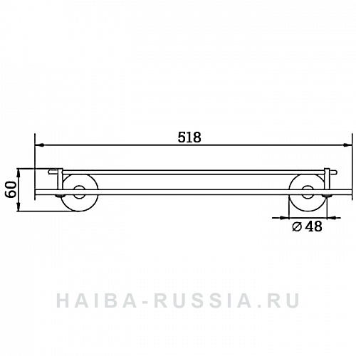 Полка стеклянная с бортиком (HB8707)
