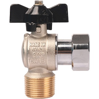 Кран шар. с нак. гайкой угл., баб. НР 3/4x3/4 (SVB-0010-000020) STOUT