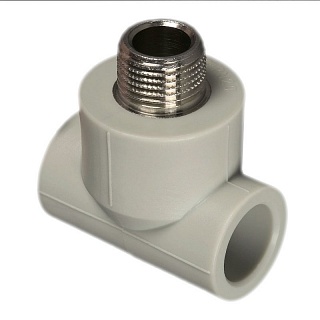 Тройник 32*3/4"нар.рез. серый (10/60) ПРО АКВА (PA25016РG)