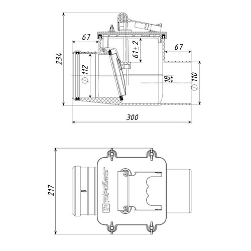 Обратный клапан ТП-85.100S (металл хлопушка)