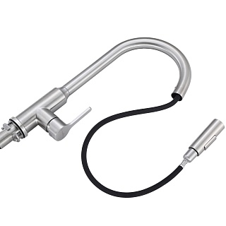 Смеситель д/кухни "AISAI" (AIS-1025SS) нерж, с вытяжным  изливом  TOKITO 