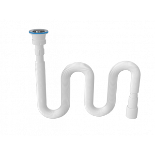 Сифон 11/2*40 бутылочный, д/умывальника пластиковый выпуск, с гофрой  Ани пласт Варяг С5010