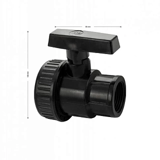 Кран шаровый 3/4" г/г, РАЗБОРНЫЙ, ручка - бабочка, из высокопрочного АБС MAK (4704)