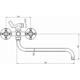 Смес д/ванны Kaiser Carlson Style  (11070K)