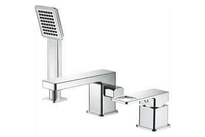 Смеситель врезной на борт ванны 3 отверстия Haiba HB80615 хром (латунь)