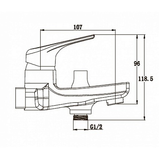 Смес д/ванны к/н Kaiser Clever ф35  хром (76022) 