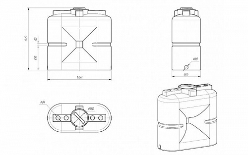 Емкость S 750 (1280х605х1355) ВЫГОДА